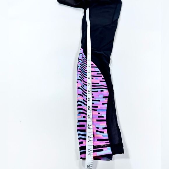 Iviva long stretch sheer panel with pink accent leggings 12 - Picture 10 of 12